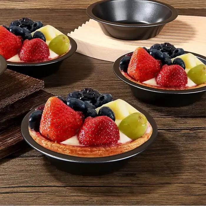 Mini Tarte Étain en Acier au Carbonne Ronds Pour Tarte, Galette, Pizza, Moule à Pâtisserie Occasions Spéciales Cuisine Professionnelle