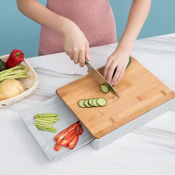 MELCutting Board Bambou Plastique Evaluproximity wers Outil de cuisine en bois multifonction Planches à découper