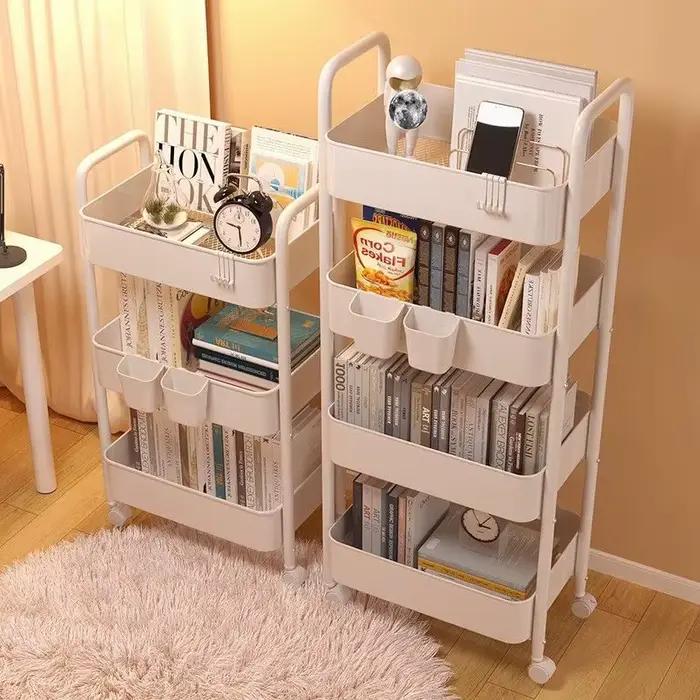 Chariot de cuisine multicouche sur pied, support de rangement sur pied, salle de bain, support de rangement mobile, chariot de collation pour salon