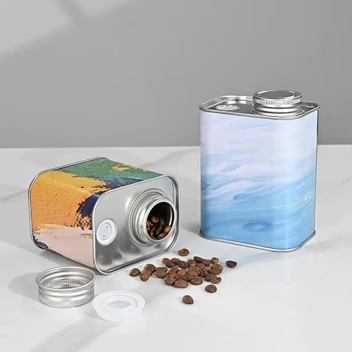 Boîte de conserve scellée de grain de café de qualité alimentaire pour le stockage d'emballage de boîte de fer blanc de respiration fraîche de Camping en plein air