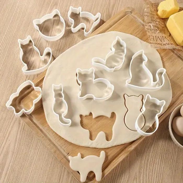 Lot de 9 emporte-pièces pour biscuits en forme de chat, mignons moules en forme de chaton pour la Saint-Valentin, mariage, pâtisserie DIY, cuisson maison et cuisine