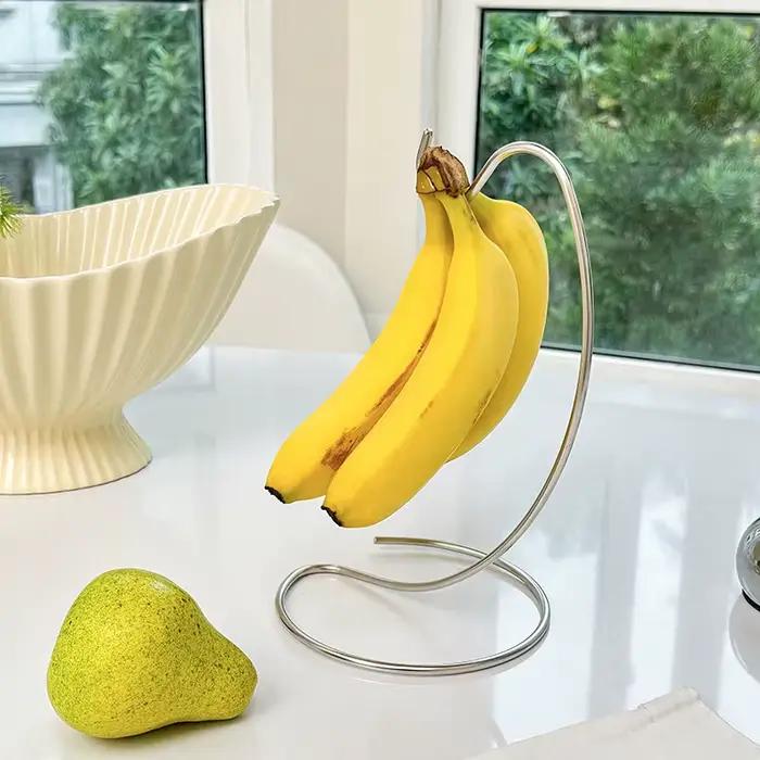 Support de banane mignon en acier inoxydable pour cuisine moderne et fraîche à offrir pour femme occasions spéciales