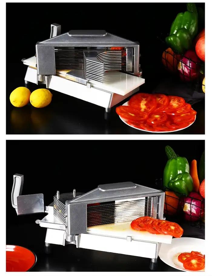Coupe-tomate en alliage d'acier, trancheur de tomates de cuisine