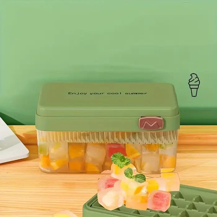 Moule à glaçons Flip & Press – Machine à glaçons en plastique de qualité alimentaire à Double couche de grande capacité avec couvercle pour une fabrication facile de glaçons à la maison