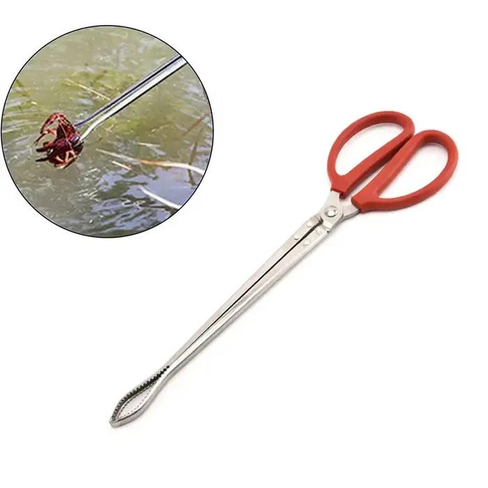 Pince à crabe multifonction en acier inoxydable, outil à main durable, pince à anguilles, longue poignée, cuisine coordonnante, fruits de mer, stable