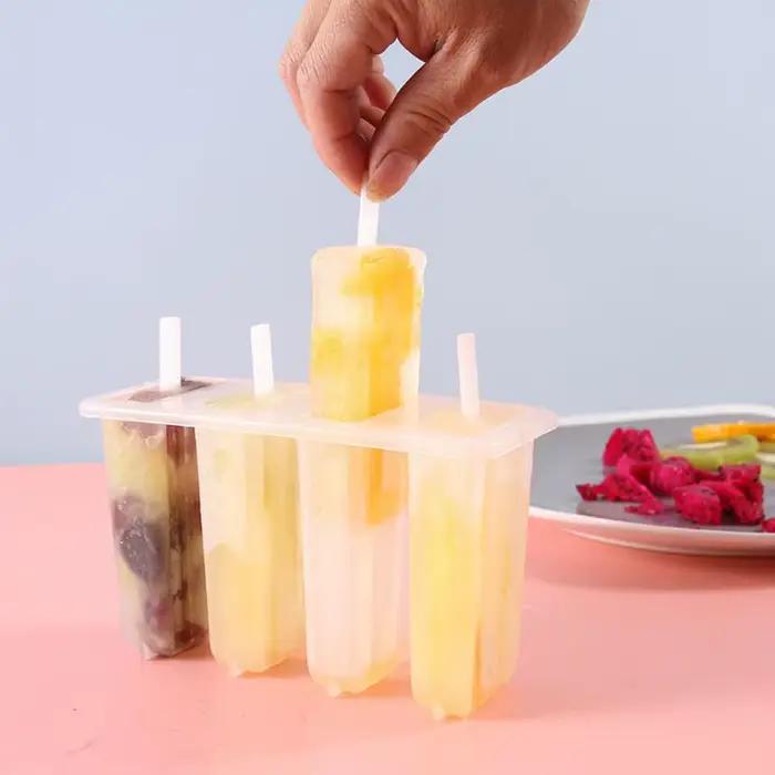 Moule à Popsicle ancien à 4 maillons avec couvercle, fait maison, haricots mungo, crème glacée faite maison