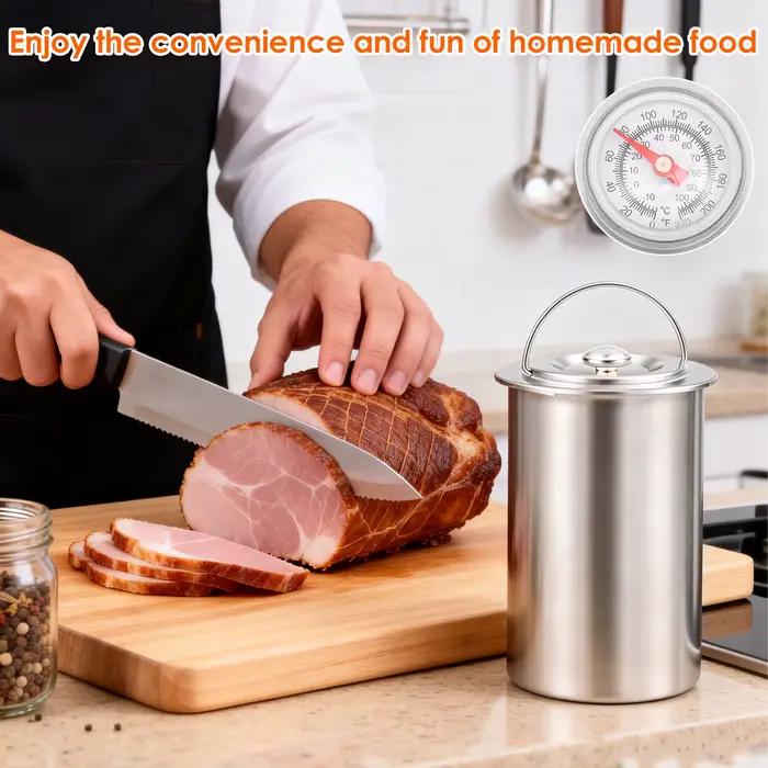 Presse à jambon en acier inoxydable avec thermomètre pour la cuisson de viande de porc et de volaille