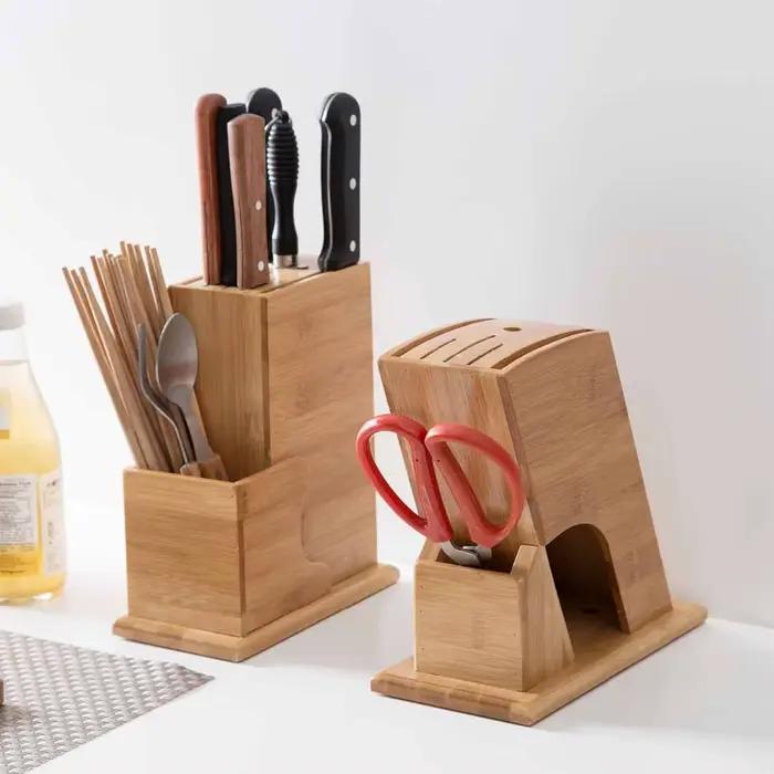 Porte-couteaux en bambou élégant pour ranger et décorer la cuisine durable et respectueux de l'environnement pour homme et femme occasions spéciales