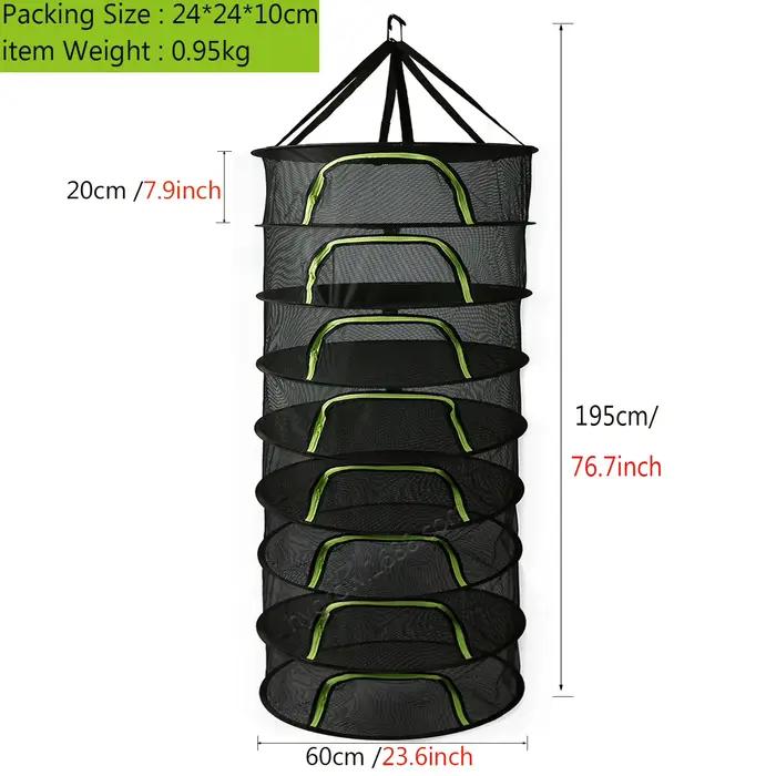 Séchoir pliable pour herbes et légumes, 2 à 8 couches, filet de séchage pour poissons, herbes, panier suspendu avec maille, organisateur pour fleurs, bourgeons et plantes
