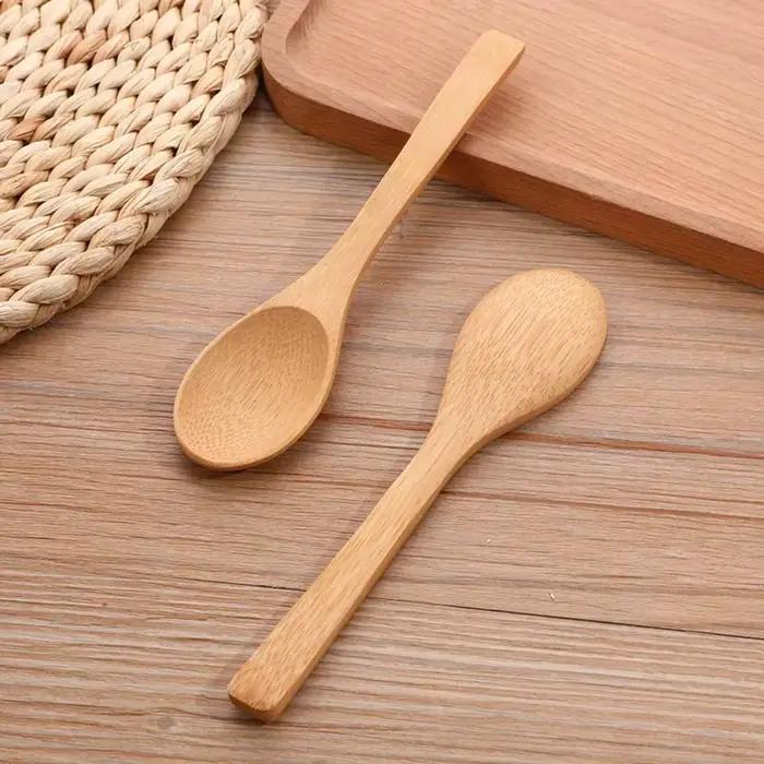 Cuillère en bambou cuillère à thé au miel cuillère à café au miel en bambou vaisselle outil de condiments pour confiture sel sucre crème glacée ustensiles de cuisine 1 pièces
