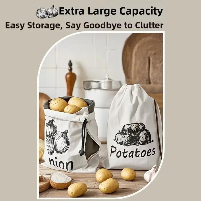 Sac de rangement durable et réutilisable pour oignons et pommes de terre