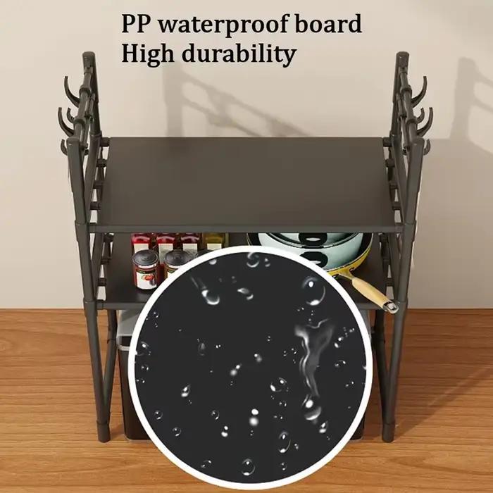 Rangement de cuisine multicouche T1 pour micro-ondes, seau sur pied simple, dessus de four à condiments, accessoires d'étagère