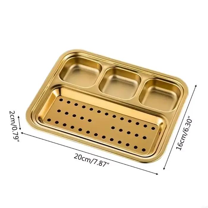 Plateau de cuisson en acier inoxydable 304 rectangle avec compartiments pour barbecue et préparation de gâteaux occassions familiales et professionnelles
