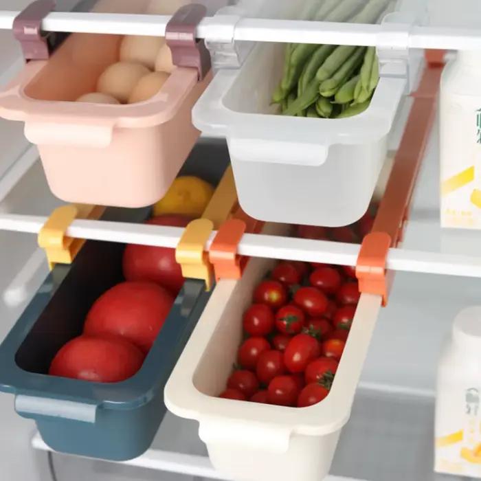 Support de rangement pour réfrigérateur de cuisine, support d'étagère pour réfrigérateur et congélateur, espace de tiroir extractible