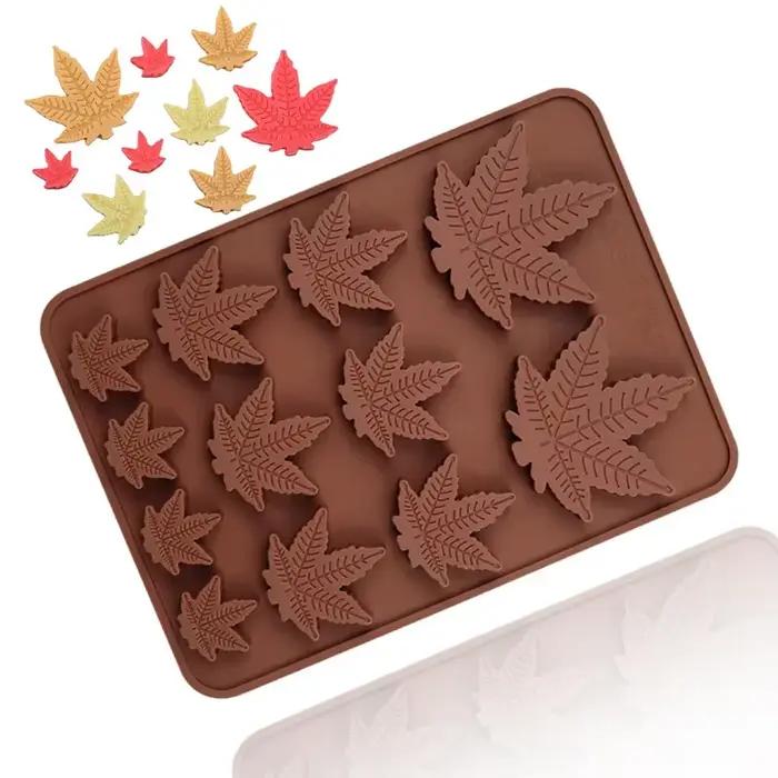 Moule à pâtisserie en silicone feuille d'érable chocolat pour pâtisserie dessert bonbons gommeux fondant plateau à glaçons décoration de gâteaux ustensile de cuisson occasions spéciales