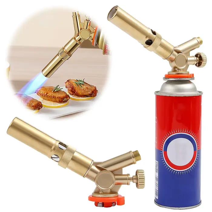 Brûleur à gaz torche Butane Portable avec flamme réglable torche à gaz en laiton haute température pour Camping en plein air barbecue briquet