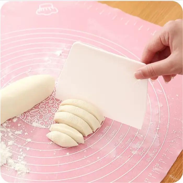 Coupe-pâtisserie spatules à gâteaux en plastique grattoir à pâte trapézoïdal pain Pizza Fondant outils couteau à beurre multiduty blanc ustensiles de cuisson sûrs