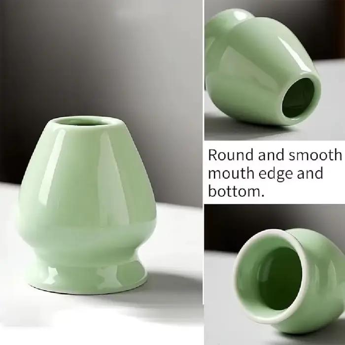 Support de fouet Matcha Vintage élégant, Surface lisse et Durable, support Chasen rétro en céramique de couleur unie, outil Matcha