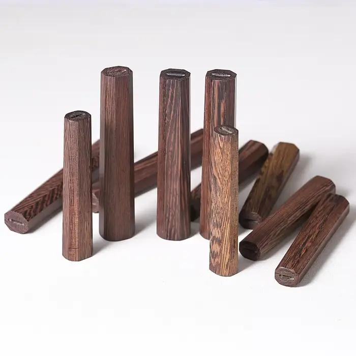Outils de remplacement DIY pour la fabrication de couteaux de cuisine, manche octogonal en bois de Wengé à grain naturel pour couteau de chef japonais à lame pleine