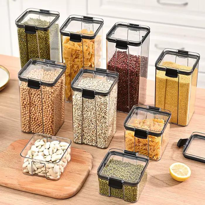 Ensemble de bocaux scellés en acrylique à la japonaise pour assaisonnement domestique et rangement élégant à offrir pour la cuisine des occasions spéciales