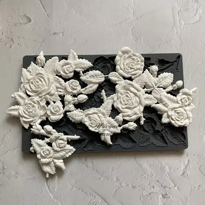 Moule en Silicone fleur de Rose, moule en résine, moule à gâteau en silicone