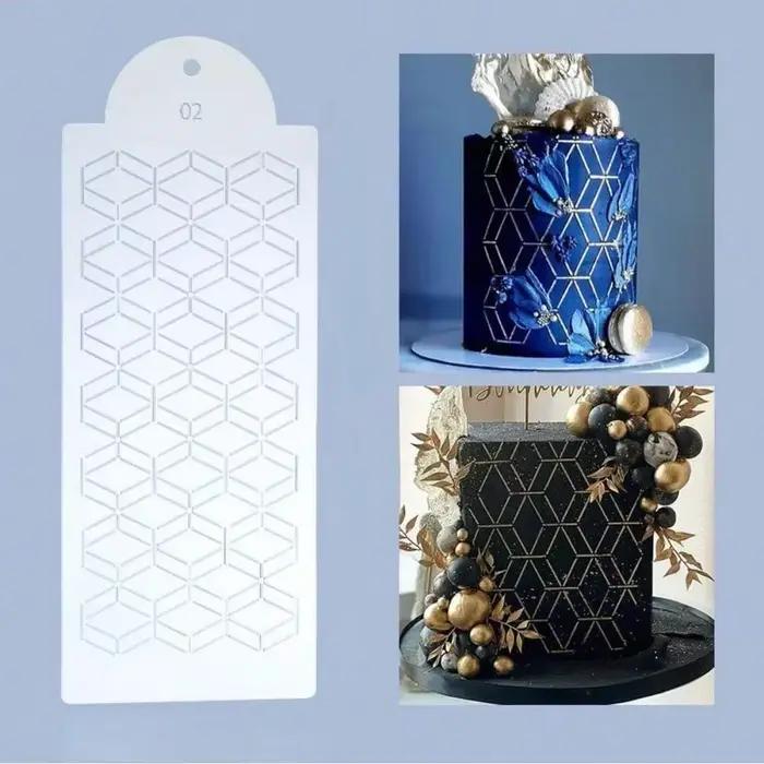 Pochoirs de décoration de gâteau de mariage, modèle de forme de ligne pointillée, outil de moule de dessin de bricolage, galets de gâteau, dentelle, har ant Boder