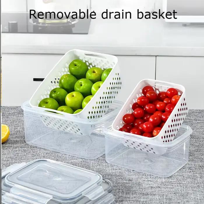Ensemble de récipients de stockage des aliments pour réfrigérateur Transparent