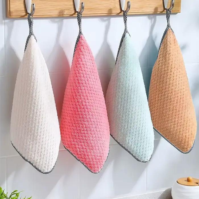 Serviette de cuisine quotidienne, chiffon de cuisine antiadhésif, huile épaisse, chiffon de nettoyage de Table, outils en microfibre absorbants Double couche