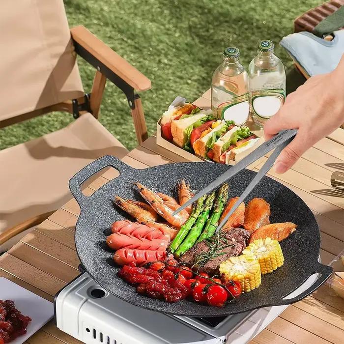 Pinces alimentaires polyvalentes pour Barbecue, pour la cuisine, le Camping, pinces à pain en métal Ti, baguettes portables amovibles, saines et écologiques
