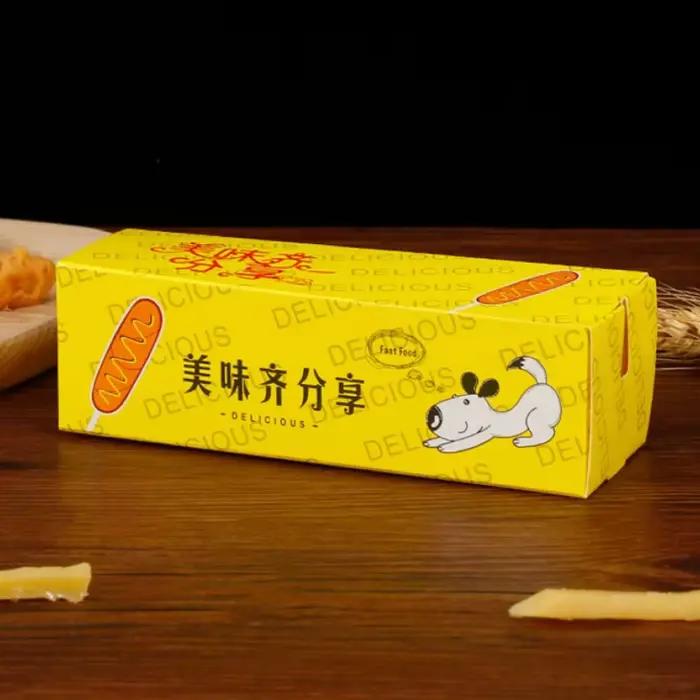 Lot de 100 boîtes à hot-dogs, boîtes à saucisses, boîtes à snacks, boîtes à nourriture jetables, plateaux de service pour fêtes, boîtes à emporter pour la restauration
