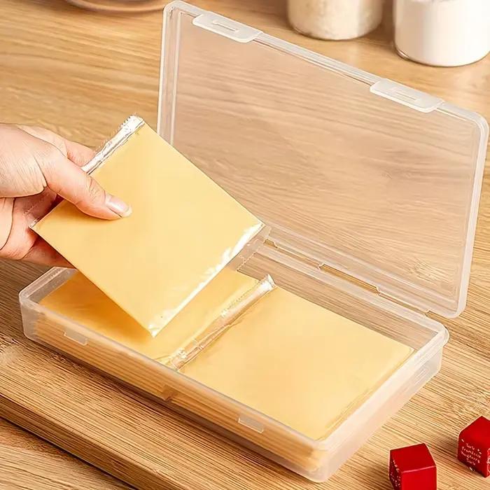 Boîte de rangement transparente pour fromage, conception d'étanchéité à encliquetage, évite la contamination des odeurs, fraîcheur longue durée, défaut l'espace du réfrigérateur
