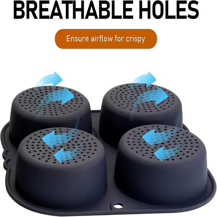 Moule à pain en silicone pour la préparation de mini-gâteaux et pains, design rond, conception ventilée, résistant à la chaleur, pour la cuisson et l'entretien facile, idéal pour la maison et les occasions spéciales