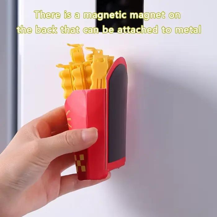 12 pièces en forme de pomme de terre Portable cuisine stockage alimentaire Snack joint sac Clips scellant pince ABS outil magnétique réfrigérateur aimant