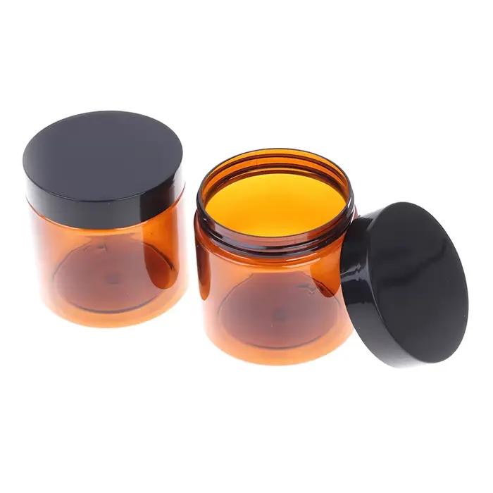 Pot à crème rond ambre doublure intérieure pour zones de salve design moderne pour soins de la peau cosmétiques à offrir pour occasions spéciales