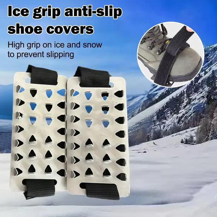 Pinces à glace réglables en acier inoxydable système anti-glisse pour marche conduite randonnée pêche hivernale alpinisme sécurité sur surfaces glacées enneigées