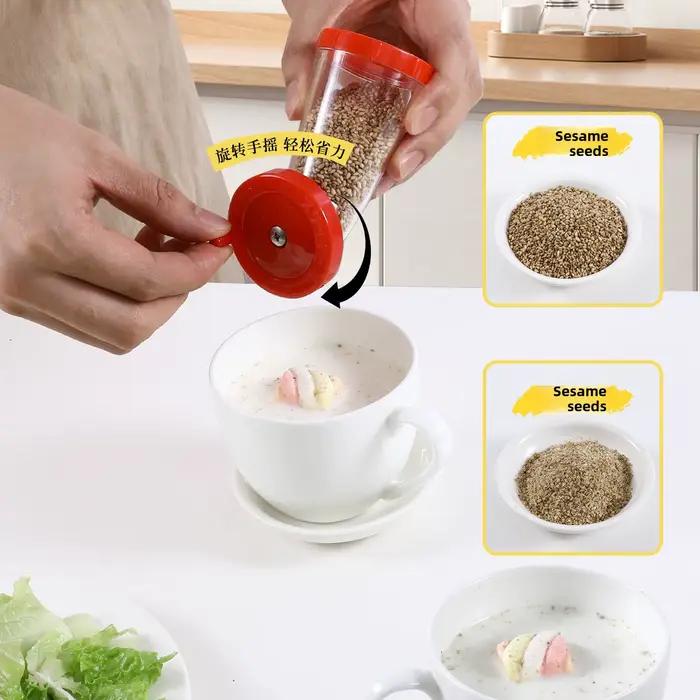 Broyeur de graines de sésame, distributeur de graines de sésame de 75ml, outil de broyage de graines de cuisine multifonctionnel, moulin à sésame manuel pour la cuisine