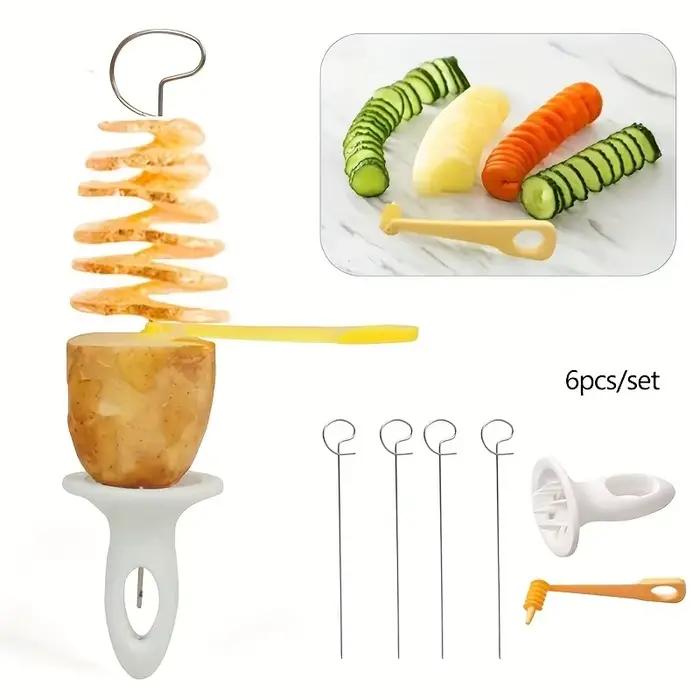 Ensemble de spiraliseur en acier inoxydable gris clair multifonctionnel pour préparation de salades et légumes en spirales occasions spéciales