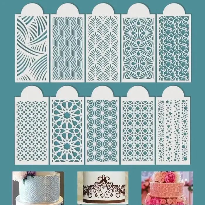 10 pièces/ensemble bricolage Fondant pochoir réutilisable gâteau décoration