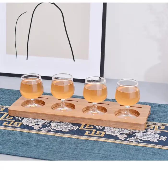 Escalette de service en bambou pour dégustation de bière et scotch occasion spéciale bar brasserie cadeau