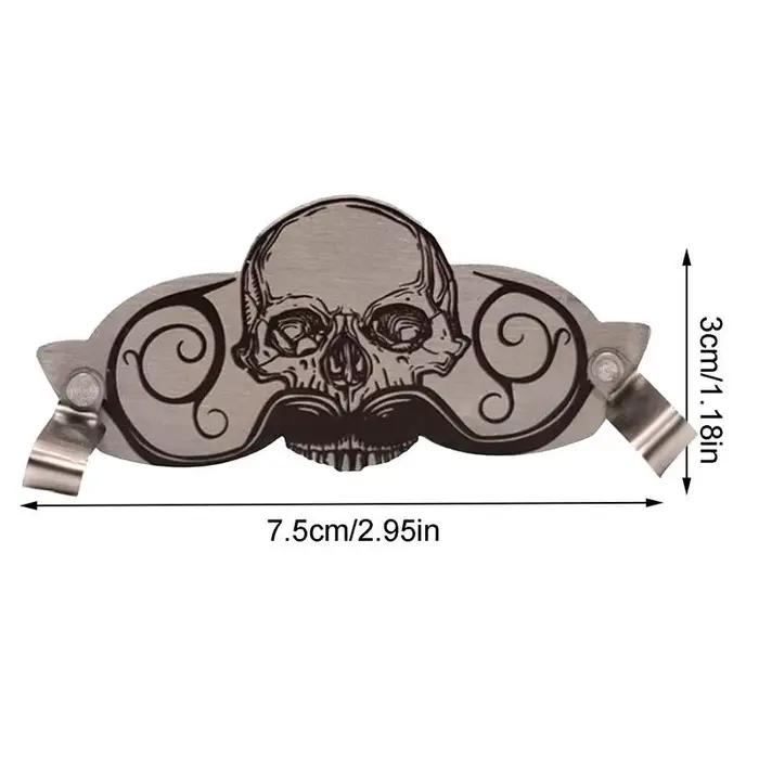 Protège-moustache en acier inoxydable pour tasse, design tête de mort, protecteur de moustache pour clics, fournitures décoratives innovantes pour boire