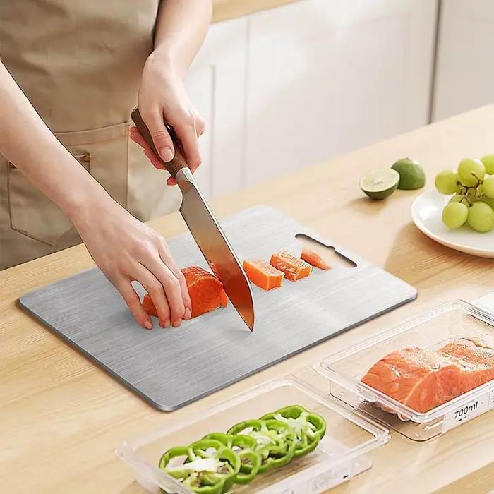 Ensemble de planches à découper en acier inoxydable pour trancher les légumes