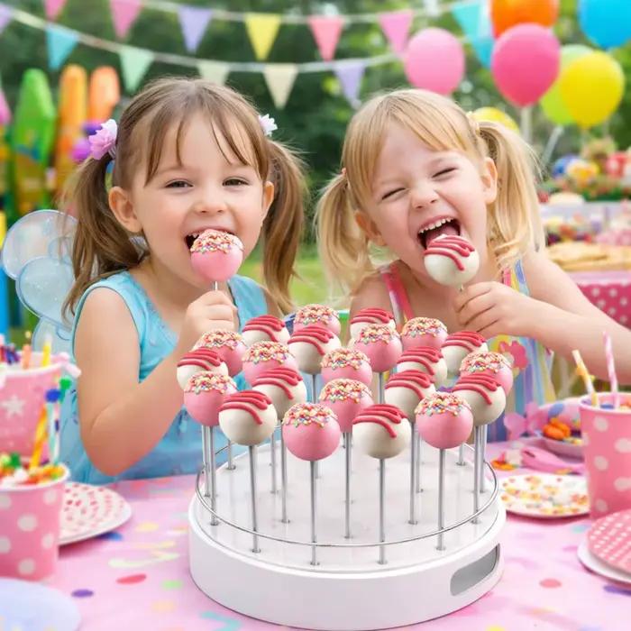 Support à Cake Pops 22 Trous en Acrylique Transparent – Présentoir Rond Polyvalent et Élégant pour Gâteaux et Cupcakes