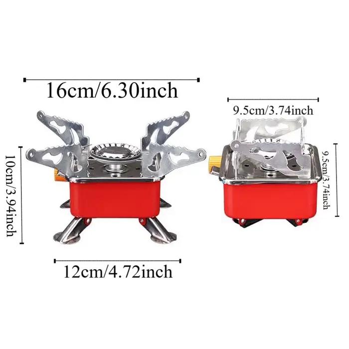 Cuisinière 2800W poêle à Cassette carrée haute puissance Compact pliant brûleur à gaz Portable coupe-vent Fondue cuisinière à gaz voyage