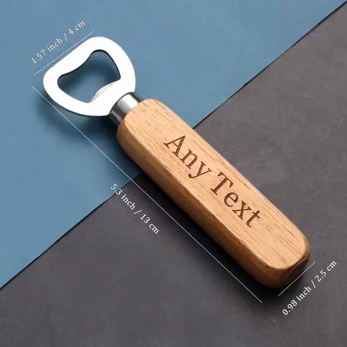 Décapsuleur gravé en bois personnalisé pour cadeaux d'anniversaire, mariages, fêtes des mères, fêtes des pères, Noël, Nouvel An, Halloween, remises des diplômes, nouvelles maisons