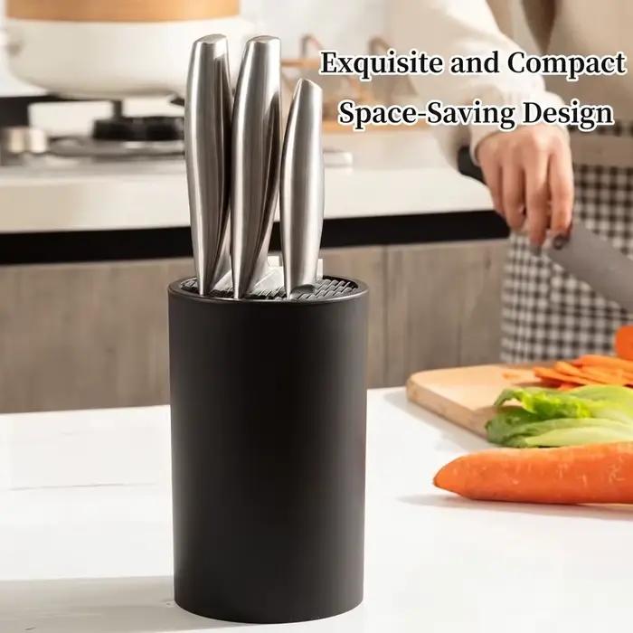 Bloc à couteaux universel créatif en plastique, organisateur de rangement sûr pour comptoir de cuisine, support à couteaux