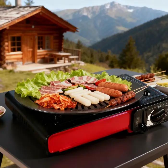 Poêle à griller coréenne KOSUN de 10 pouces pour la cuisson en intérieur, plaque de cuisson antiadhésive, poêle à barbecue sans fumée pour cuisinière à gaz et cuisinière à cassette