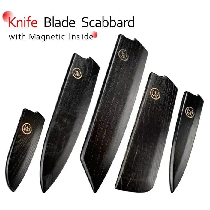 Gaine de couteau de Chef japonais en bois noir fait à la main