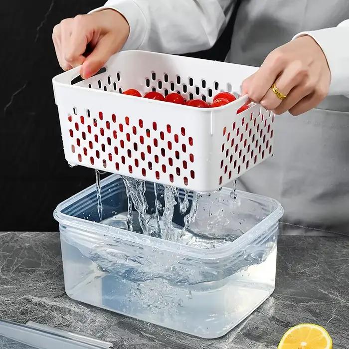 Ensemble de récipients de stockage des aliments pour réfrigérateur Transparent