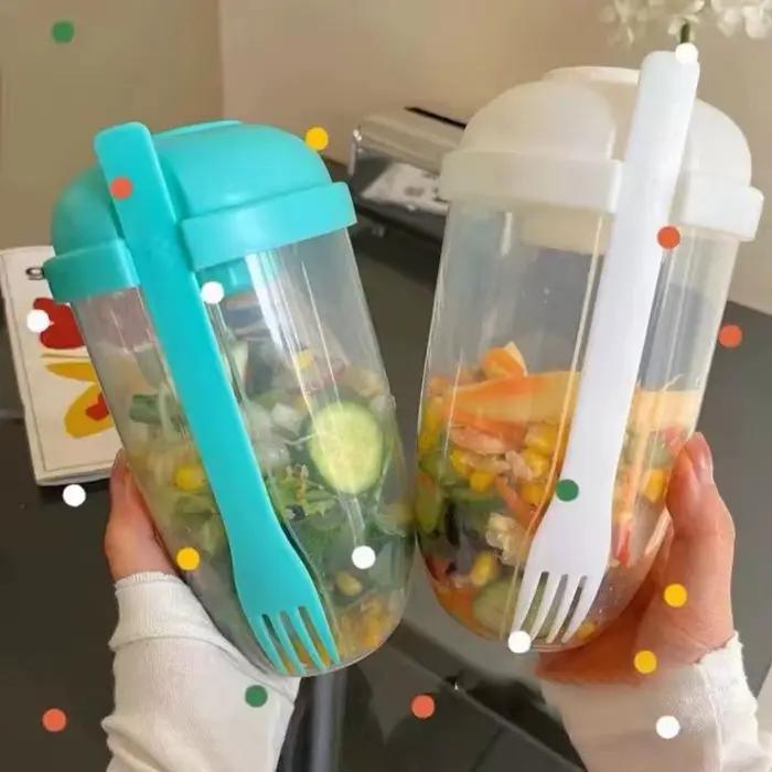 Shaker à salade portable blanc/vert