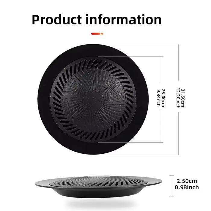 Poêle à griller coréenne KOSUN de 10 pouces pour la cuisson en intérieur, plaque de cuisson antiadhésive, poêle à barbecue sans fumée pour cuisinière à gaz et cuisinière à cassette